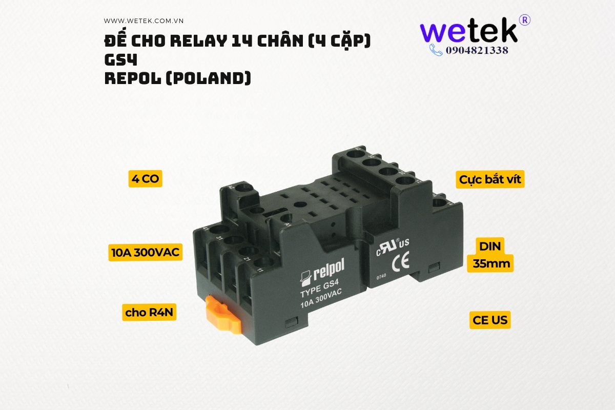 Đế Relay GS4 Relpol