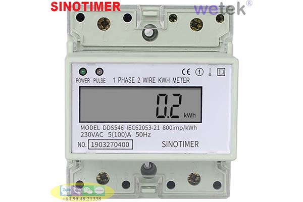 Công tơ điện tử 1 pha Sinotimer DDS546 LCD  230V 5(100)A 50Hz CCX 1%